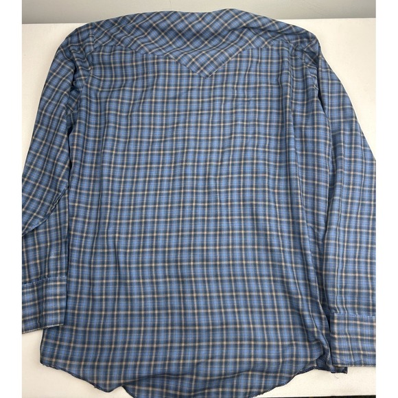 Dickson Jenkins Pearl Snap Shirt Mens Large Blue Plaid Long Sleeve Western Texas - Picture 12 of 12
